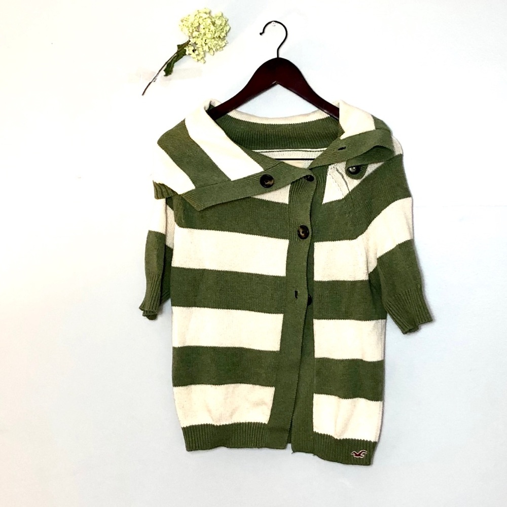 HOLLISTER / Stripped / Green sweater